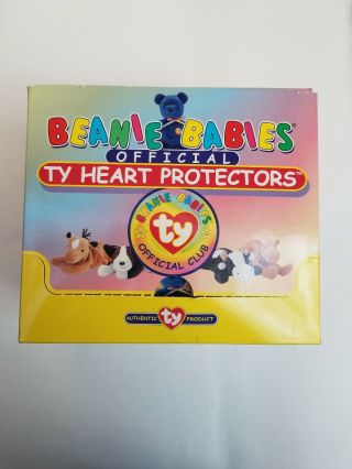 Official 1998 Beanie Babies Heart Protectors Ty Tag Protectors Full Box