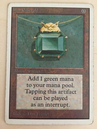 Mtg Unlimited Mox Emerald Magic The Gathering Power 9 1993