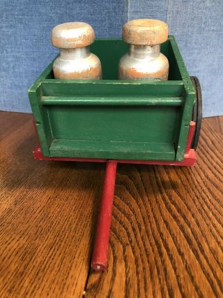 PETER - MAR Quality Toys Milk Cart & 2 Milk Cans,  Wooden,  WWII era,  Muscatine,  IA 4