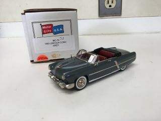 Motor City Usa 1953 Lincoln Convertible 1/43 Scale White Metal Model Car