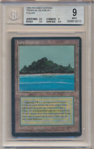 Bgs 9 Mtg Magic The Gathering Italian Revised Foreign Fbb Tropical Island