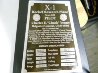 Signed Danbury Chuck Yeager Robert Champine Bell X1 Rocket Plane 1:32 Rare 4