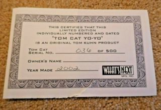 Tom Kuhn TOM CAT LIMITED EDITION Aluminum Yo - Yo 36 of 500 MIB 5