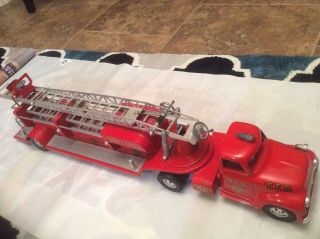 Vintage 1956 Tonka Toys No.  5 Aerial Ladder Tfd Fire Engine Truck Very Good Cond.