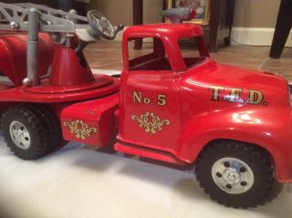 VINTAGE 1956 TONKA TOYS NO.  5 AERIAL LADDER TFD FIRE ENGINE TRUCK very good cond. 3