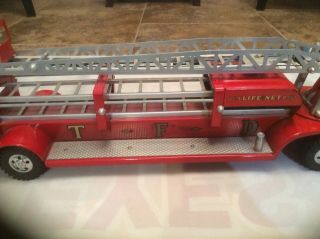 VINTAGE 1956 TONKA TOYS NO.  5 AERIAL LADDER TFD FIRE ENGINE TRUCK very good cond. 4
