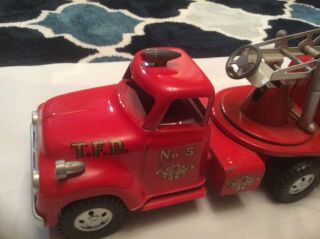 VINTAGE 1956 TONKA TOYS NO.  5 AERIAL LADDER TFD FIRE ENGINE TRUCK very good cond. 7