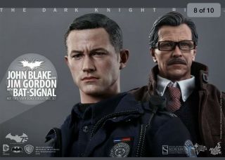 JOHN BLAKE and JIM GORDON with BAT SIGNAL HOT TOYS 1/6 SCALE SET Inspection Only 7