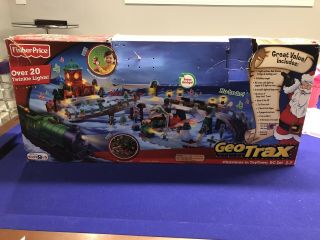 Fisher Price Geotrax Christmas In Toytown Remote Train Set Toy.  Lights Music