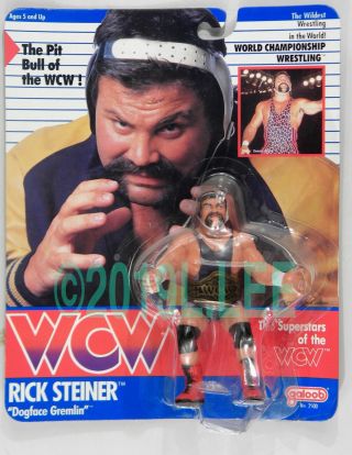 Galoob Toys Wcw Wrestling Rick Steiner Purple Trunks Moc Rare Us Card