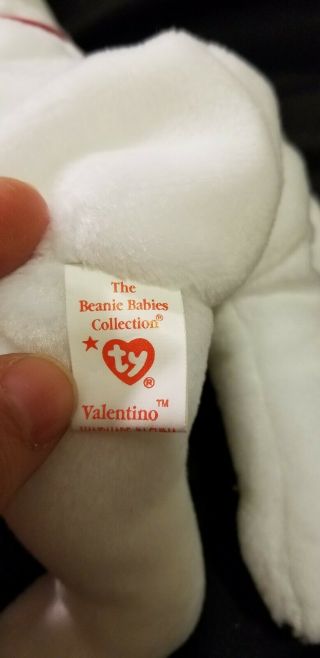 TY Beanie Baby Valentino the Bear 1993 With Tag Errors 7