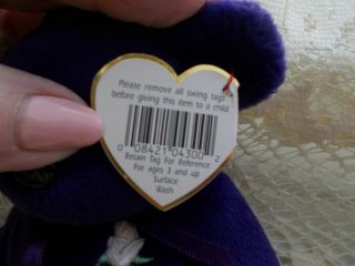 TY PRINCESS (DIANA) BEANIE BABY.  TAG PVC PELLETS MADE IN INDONESIA.  MWMT 5