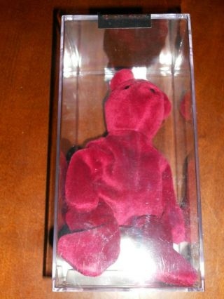 Authenticated Ty Beanie Baby - Old Face Cranberry Teddy 1st Gen Tush No Swing