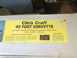 Sterling Chris Craft 42 Foot Corvette Wooden Boat Model Complete Unstarted