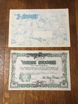 NRMT COMPLETE 1959 3 THREE STOOGES FAN CLUB KIT W/ PHOTOS STAMPS MEMBER CARDS 2
