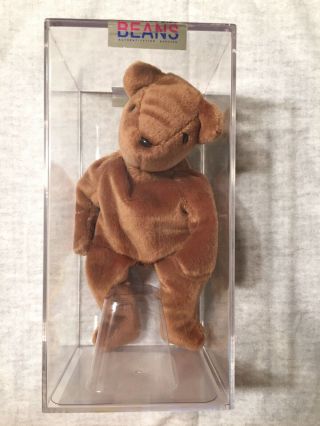 Ty Beanie Baby Authenticated Brown Of Old Face Teddy 1st Gen Tush Tag