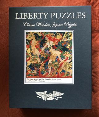 Liberty Wooden Puzzle " The Hunt " Diana & Her Nymphs Robert Burns Usa Made 509 Pc