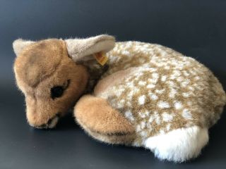 Vintage Steiff Fawn - Laying Down - 1831/38 With Tag/button Deer Stuffed Animal