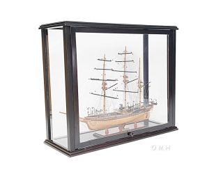 Display Case Wood Cabinet With Plexiglass 36 " Boats Tall Ships Yacht Models
