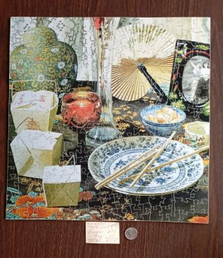Anne Belle Hand Crafted Wooden Jigsaw Puzzle " Chinese Take Out Part 1 " 166