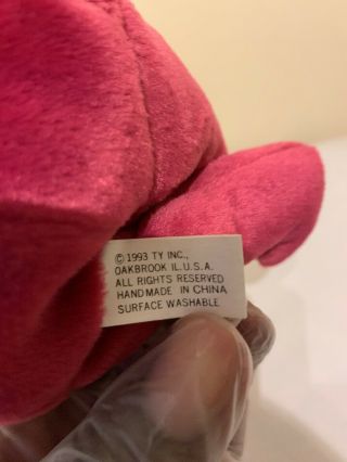 Teddy NF Magenta - NHT,  1st gen tush tag - Ty Beanie Baby (SP) 2