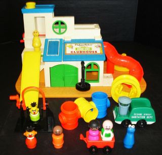 Vintage Fisher - Price Sesame Street Clubhouse 937 Complete W/extras &