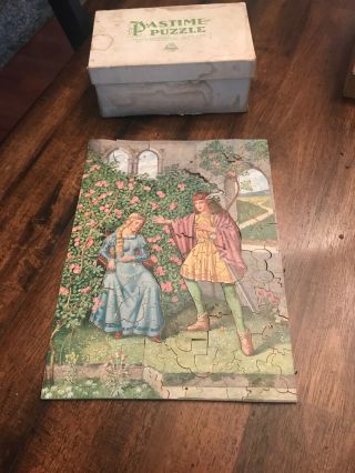 Rare Antique Parker Brothers Wood Puzzle Pastime Salem Ma Sleeping Beauty 1900s