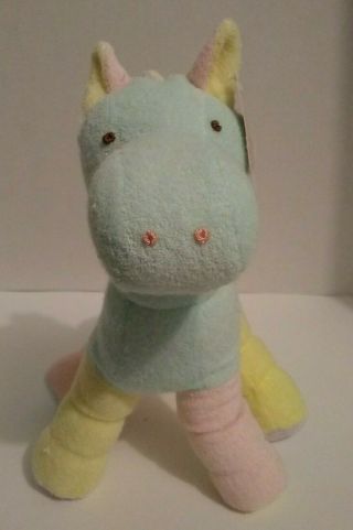 Vtg Dakin Pastel Terry Pony Horse Foal Rattle Soft Baby Toy Plush Stuffed 12 