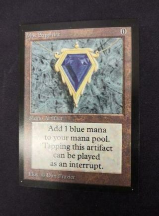 MTG Magic the Gathering Collector ' s Edition Mox Sapphire NM/MINT MINOR INK SPOT 3