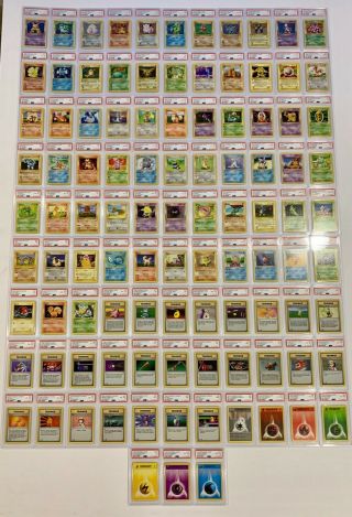 Complete 1st Edition Pokemon Base Set 1 - 102 / Psa Graded / Full Set Rare