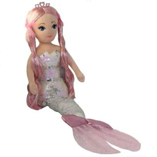 Ty Sea Sequins Plush Mermaid - Cora (large Size - 36 Inch) - Mwmts Stuffed Doll