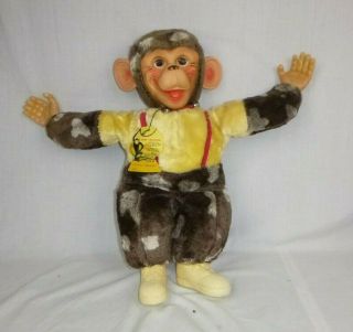 Vtg Bijou Toys Rubber Faced Mambo Monkey Plush Stuffed Toy W/ Tag