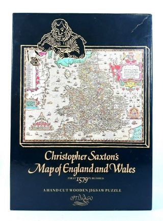 Optimago Hand Cut Wooden Puzzle Christopher Saxton’s Map Of England & Whales