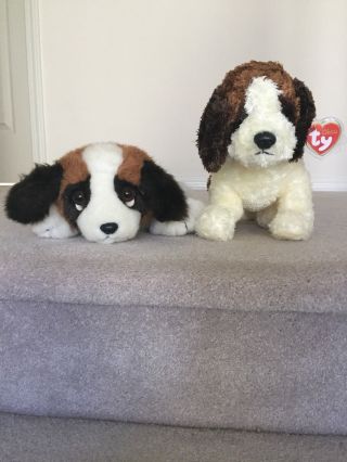 Ty Classic Rare Spanky And Rescue St.  Bernard Dogs