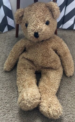 Vintage Ty Inc 1990 Limited Curly Bean Plush Brown Teddy Bear Toy 24 In Tall