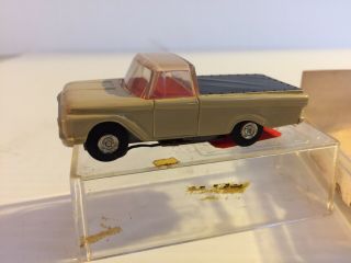 Vintage Aurora Ho Slot Car 1962 Ford Pick - Up Truck Tan 1551 W/box Decals