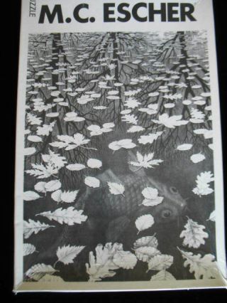M.  C.  Escher Puzzle,  1000,  Three Worlds,  Made In Holland For Selegiochi,  Complete