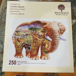 Wentworth 250 Piece Wooden Jigsaw Puzzle Elephant Savanna Chesterman Complete
