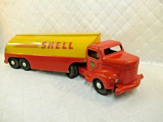 Minnitoys Shell Tanker Truck By Otaco Canada Ontario Red Yellow 1950s Oil & Gas