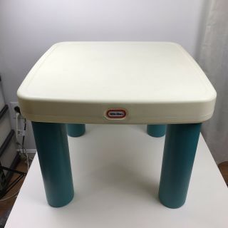 Vintage Little Tikes Table With Drawers Set Teal White Very Rare