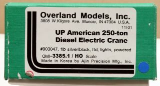 OVERLAND MODELS HO BRASS 3385.  1 UP AMERICAN 250 - TON CRANE - FACTORY PAINTED 2