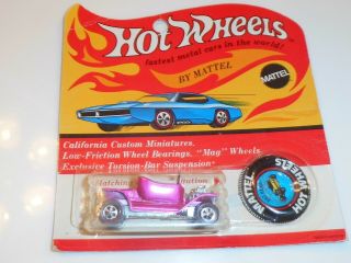 Vintage Hotwheels Redline Hot Heap On Card,  Pink,