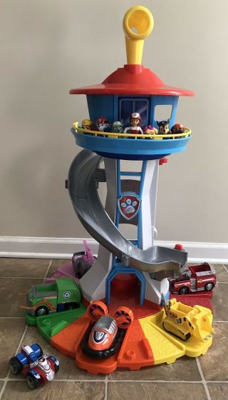 Paw Patrol My Size Lookout Tower Playset Marshall Chase Rocky Rubble Ryder Zuma