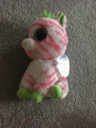 Ty Beanie Boo Boos - Sapphire The Zebra 6 " (justice Exclusive) Nwmt