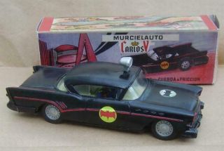 Batman Vintage Batmobile Tin And Plastic Toy Carlos V Bichi Extremly Rare