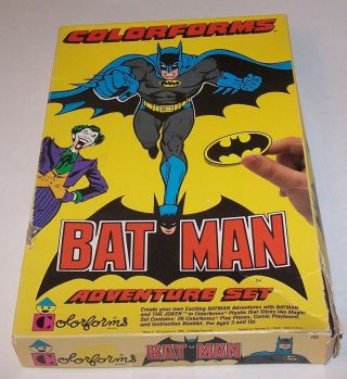 Vintage 1989 Colorforms Batman Adventure Set With Comic Playboard