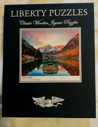 Liberty Puzzles Classic Wooden Jigsaw Puzzles 247 Piece Maroon Bells Boulder Co.