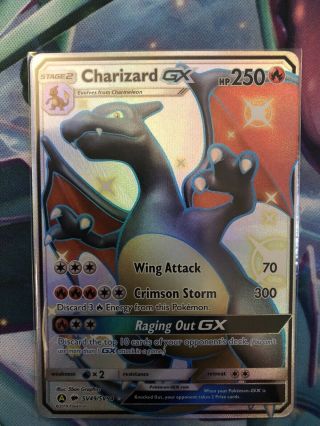 Pokémon Hidden Fates Shiny Charizard Gx Sv49/sv94 Secret Rare Flawless