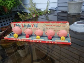 Fisher Price Pull Toy This Little Pig Went To Market 1956 Made Usa