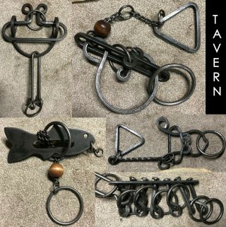 Set Of 5 Tavern Iron Puzzles Tucker - Jones Stirrup Patience Tinker’s Clef Catch